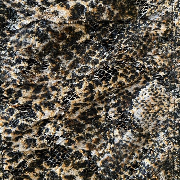 Free People Sierra Lace Mini Dress Size 10 Tan Black Ruched Flirty Strappy NWOT - Picture 6 of 8